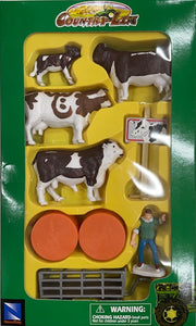 1:32 Country Life Farm Accessory Set (Cows brown and white)