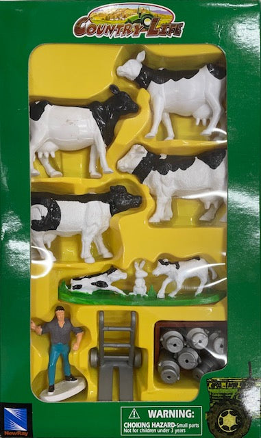 1:32 Country Life Farm Accessory Set (Cows black and white)