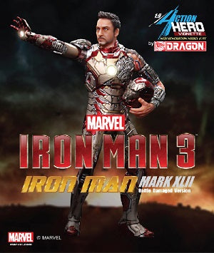 1:9 Iron Man 3 - Mark XLII - Battle Damaged Figurine