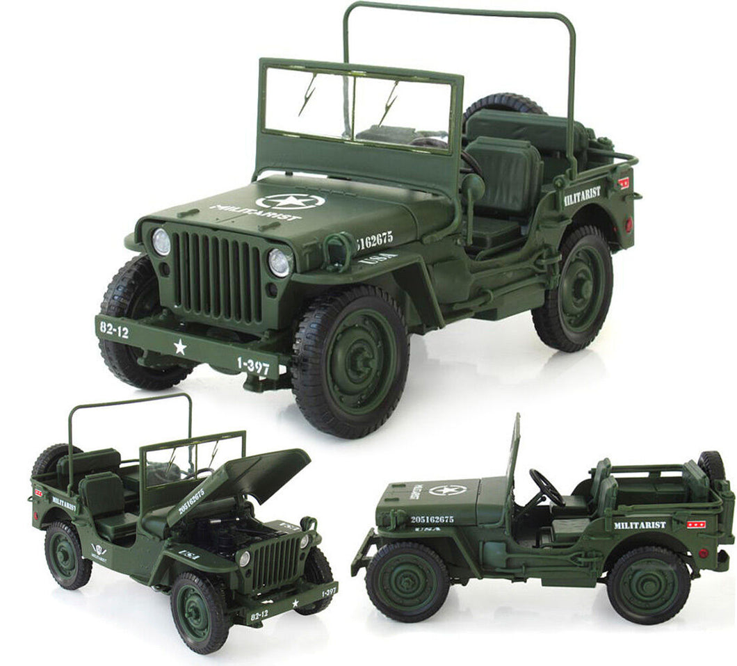1:18 Diecast Army Force Jeep
