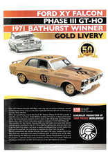 Load image into Gallery viewer, 1:18 Ford XY Falcon Phase III GT-HO 1971 Bathurst Winner 50th Anniversary Gold Livery
