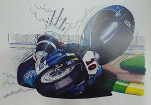 Cartoon Suzuki RGV500 #10 Kenny Roberts Jr. A3 Poster
