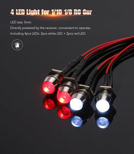 4 LED Lights Kit 2 White 2 Red - 1/10 - 1/8